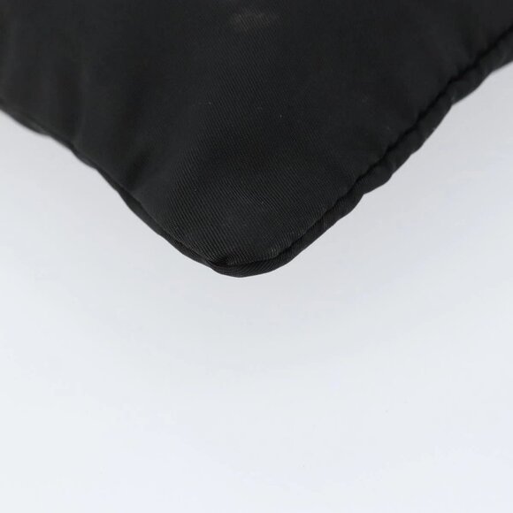PRADA Shoulder Bag Nylon Black Silver Auth 153208